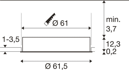 MEDO® 60, Deckeneinbauleuchte, frame, 3000/4000 K, 80°, IP20, rund, weiß