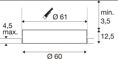 MEDO® 60, Deckeneinbauleuchte, frameless, 3000/4000 K, 80°, IP20, rund, weiß