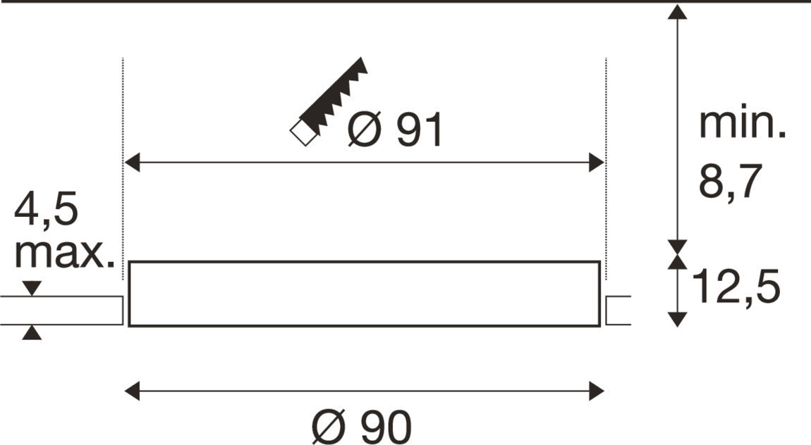 MEDO® 90, Deckeneinbauleuchte, frameless, 3000/4000 K, 80°, IP20, rund, weiß