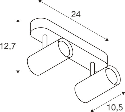 NOBLO®, Wand- und Deckenaufbauleuchte, double, rund, 3000 K, 12 W, PHASE, 32°, weiß