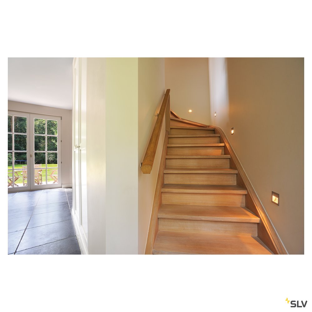 SLV Downlight / Deckeneinbaustrahler FRAME CURVE eckig grau warmweisse