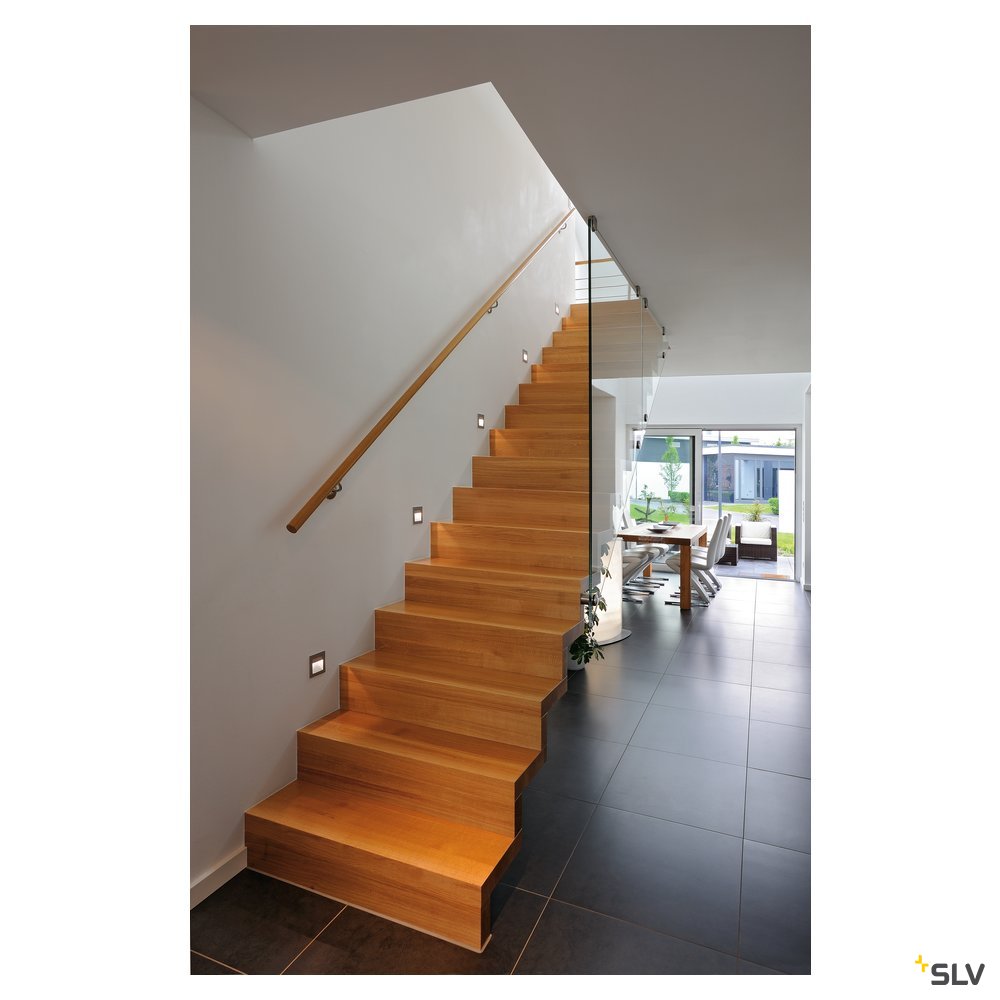 SLV Downlight / Deckeneinbaustrahler FRAME CURVE eckig grau warmweisse
