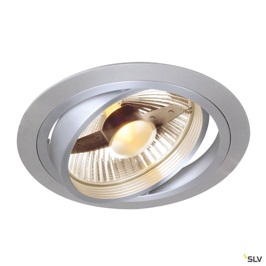 SLV NEW TRIA ES111 Downlight, rund, alu brushed, GU10, max. 75W, inkl. Blattfedern