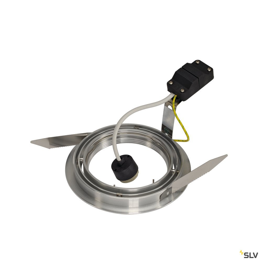 SLV NEW TRIA ES111 Downlight, rund, alu brushed, GU10, max. 75W, inkl. Blattfedern