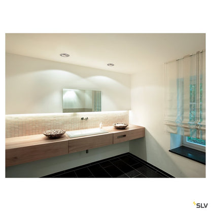 SLV NEW TRIA ES111 Downlight, rund, alu brushed, GU10, max. 75W, inkl. Blattfedern