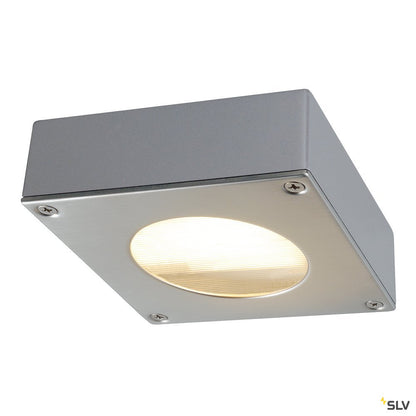 SLV QUADRASYL 44D Aussenleuchte, eckig, silbergrau, GX53, max. 9W