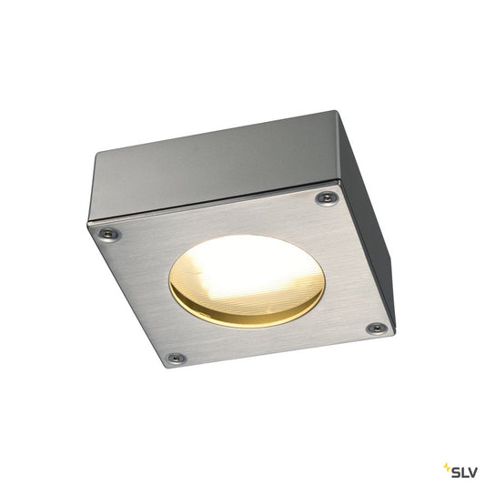 SLV QUADRASYL 44D Aussenleuchte, eckig, silbergrau, GX53, max. 9W