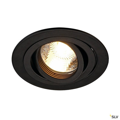 SLV NEW TRIA GU10 ROUND Downlight, mattschwarz, max. 50W, inkl. Blattfedern