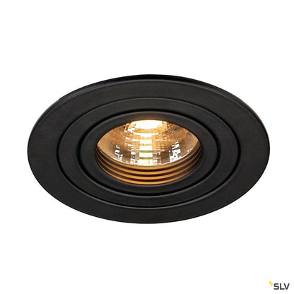 SLV NEW TRIA GU10 ROUND Downlight, mattschwarz, max. 50W, inkl. Blattfedern