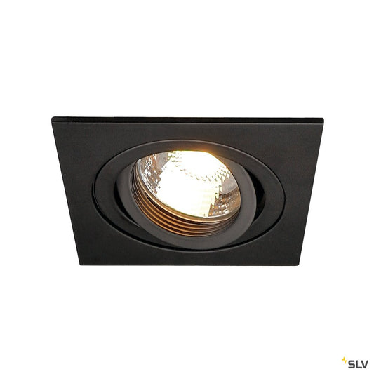 SLV NEW TRIA I GU10 Downlight, eckig, mattschwarz, max. 50W, inkl. Blattfedern