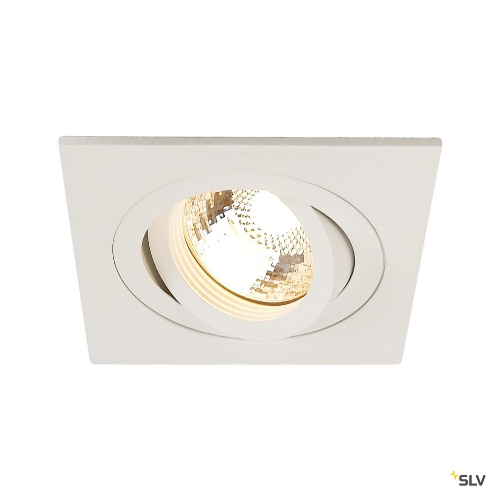 SLV NEW TRIA I GU10 Downlight, eckig, mattweiss, max. 50W, inkl. Blattfedern