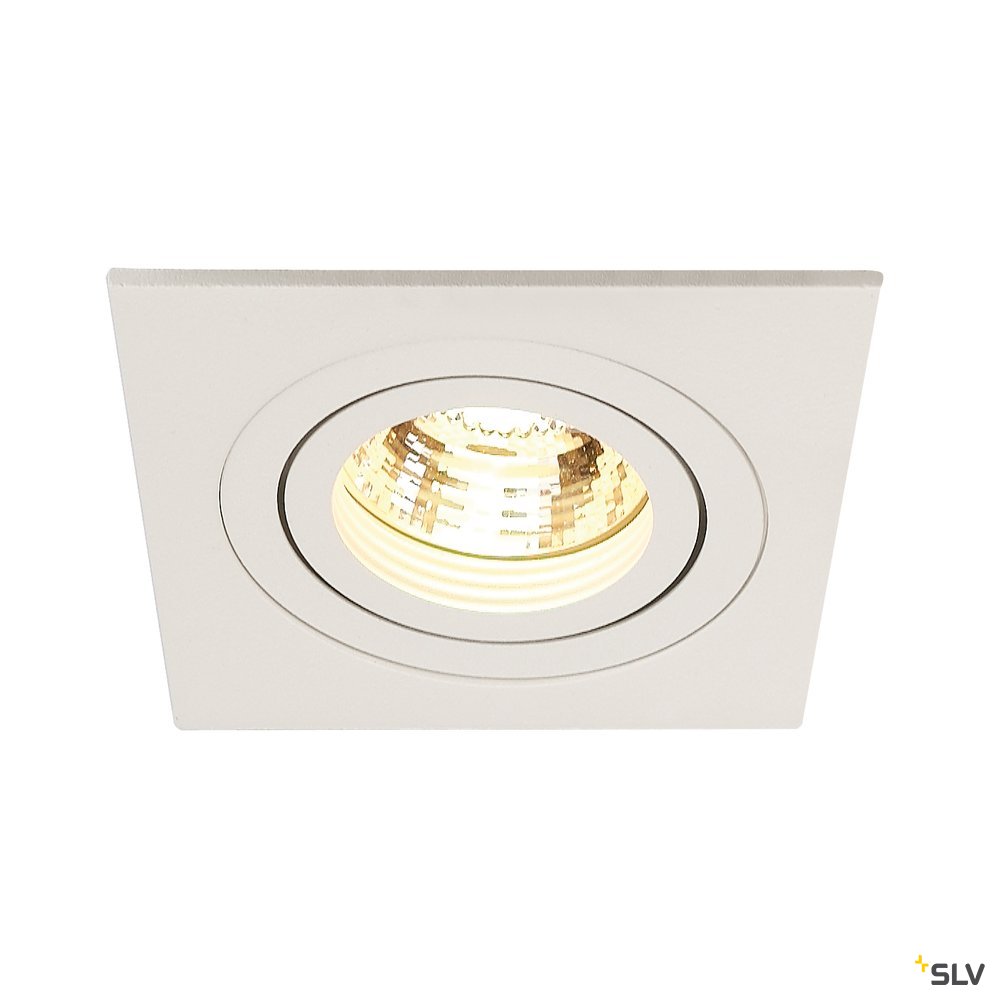 SLV NEW TRIA I GU10 Downlight, eckig, mattweiss, max. 50W, inkl. Blattfedern
