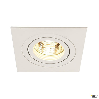 SLV NEW TRIA I GU10 Downlight, eckig, mattweiss, max. 50W, inkl. Blattfedern