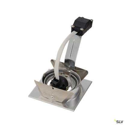 SLV NEW TRIA I GU10 Downlight, eckig, alu brushed, max. 50W, inkl. Blattfedern
