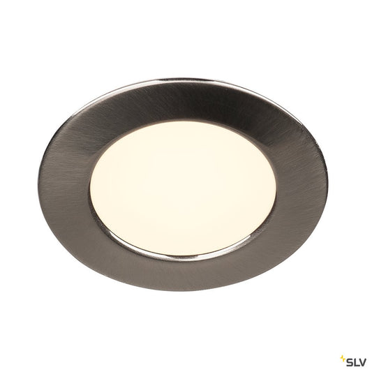 SLV Downlight DL 126 LED, rund, metall gebürstet, 3W LED, 2700K