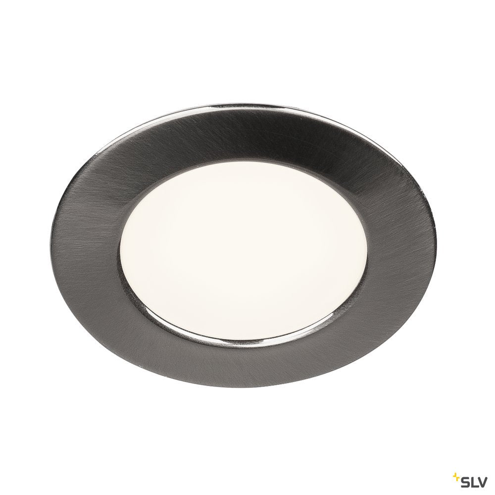 SLV Downlight, DL 126 LED, rund, metallgebürstet, 2,8W LED, warmweiss, 12V