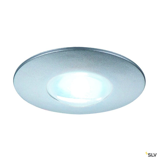 SLV DEKLED Einbauleuchte, rund, silber metallic, 1W LED, weiss, 4000K