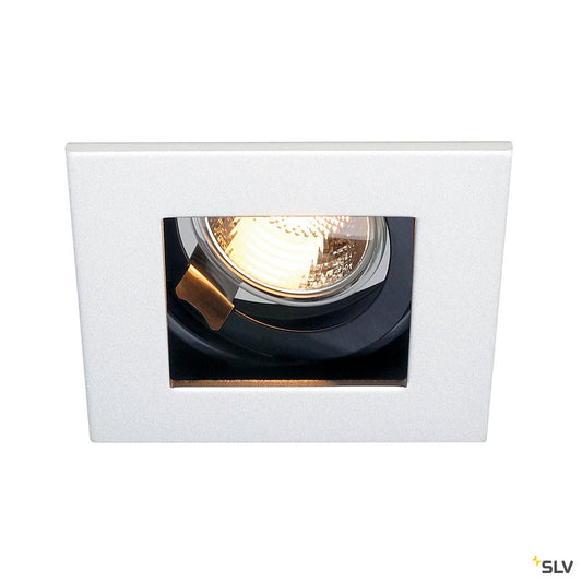 SLV INDI REC 1S Downlight eckig, mattweiss, GU10, max. 50W, kardanisch