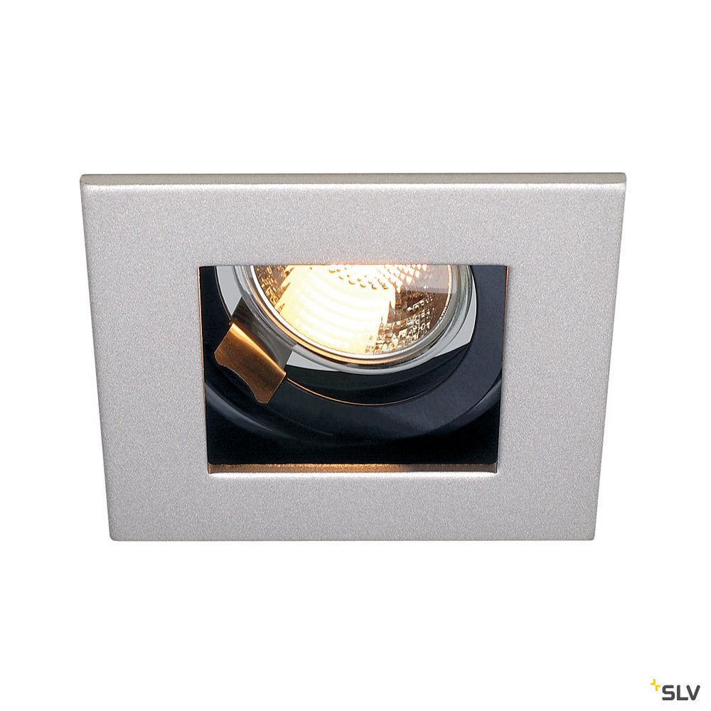 SLV Downlight / Deckeneinbaustrahler INDI REC 1S eckig grau/sw GU10 50W