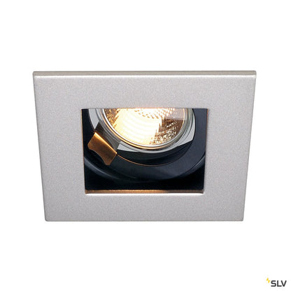 SLV Downlight / Deckeneinbaustrahler INDI REC 1S eckig grau/sw GU10 50W