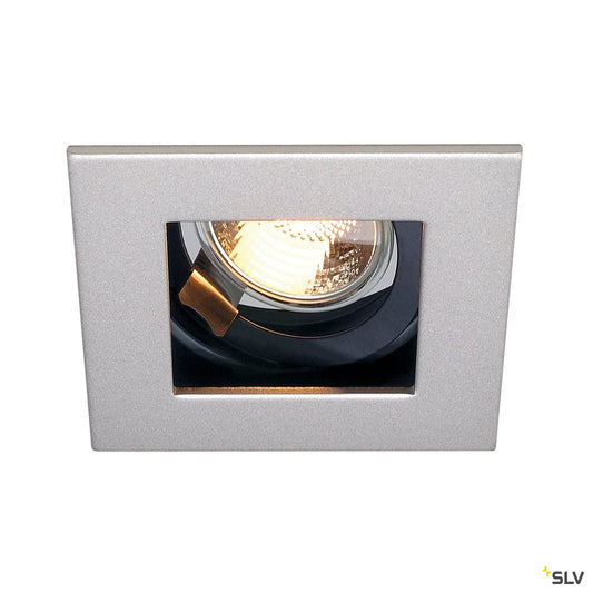 SLV Downlight / Deckeneinbaustrahler INDI REC 1S eckig grau/sw GU10 50W