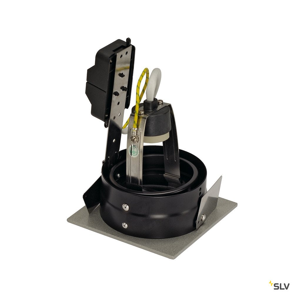 SLV Downlight / Deckeneinbaustrahler INDI REC 1S eckig grau/sw GU10 50W