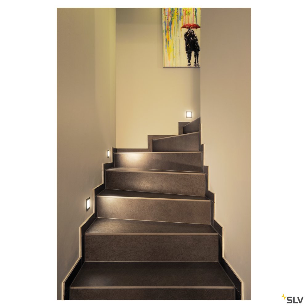 SLV Orientierungsleuchte FLAT FRAME BASIC eckig grau G4 20W