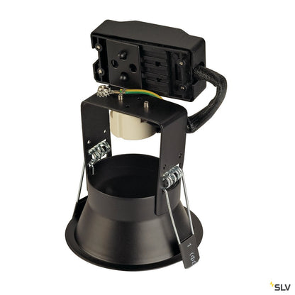SLV HORN GU10 Downlight, rund, mattschwarz, max. 50W