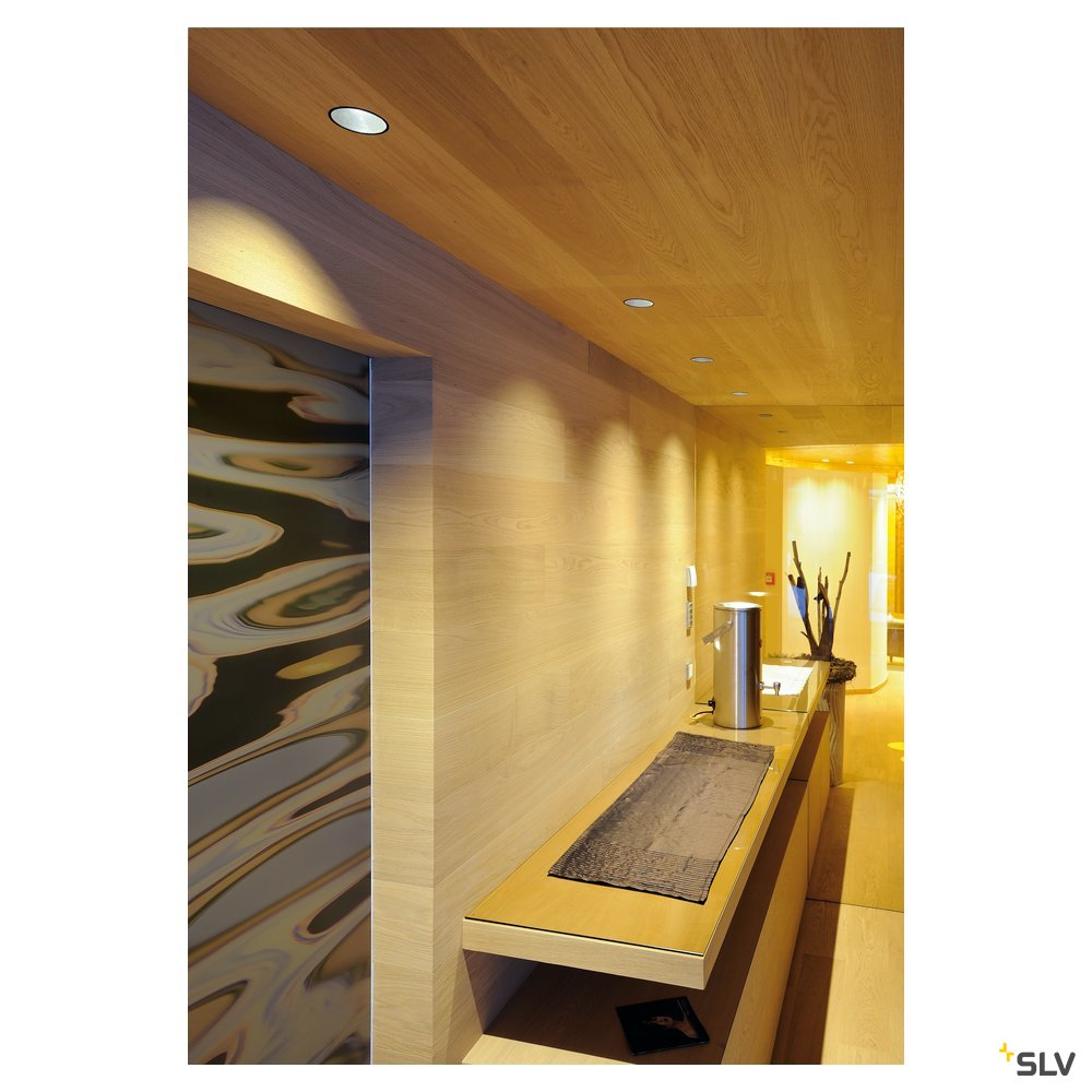 SLV HORN GU10 Downlight, rund, mattschwarz, max. 50W