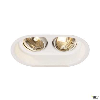 SLV HORN 2 TURNO GU10 Decken- einbauleuchte, oval, mattweiss max. 2x50W