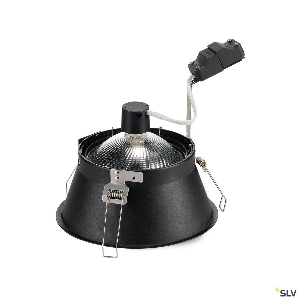 SLV HORN-T Einbauleuchte, QPAR111, mattschwarz, GU10, max. 50W