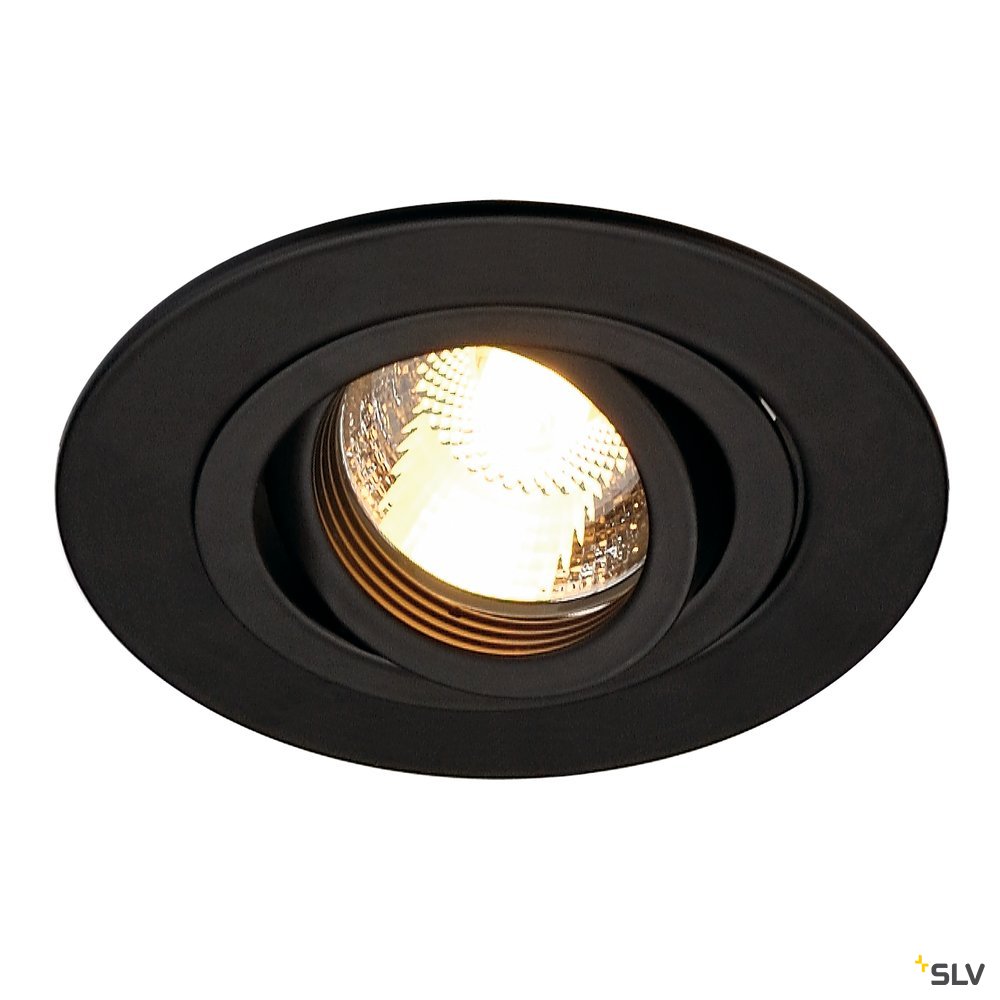 SLV NEW TRIA XL ROUND GU10 Downlight, mattschwarz, max. 50W, inkl. Clipfedern