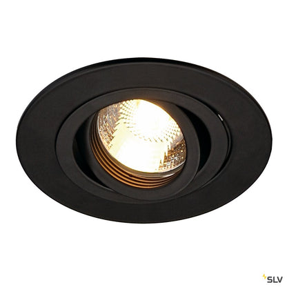 SLV NEW TRIA XL ROUND GU10 Downlight, mattschwarz, max. 50W, inkl. Clipfedern