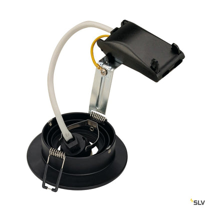 SLV NEW TRIA XL ROUND GU10 Downlight, mattschwarz, max. 50W, inkl. Clipfedern