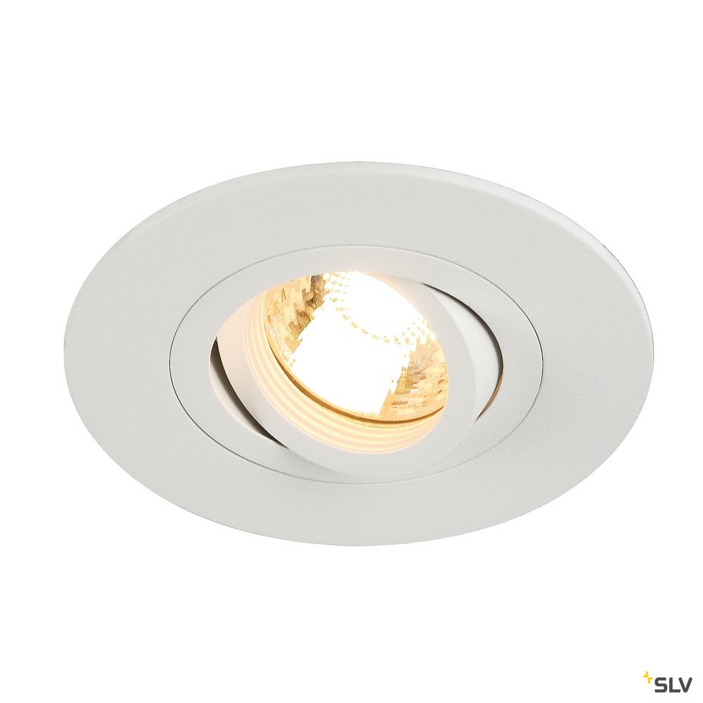 SLV NEW TRIA XL ROUND GU10 Downlight, mattweiss, max. 50W, inkl. Clipfedern