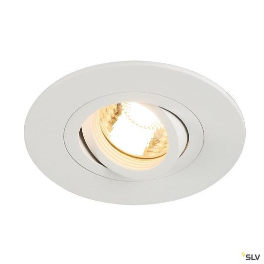 SLV NEW TRIA XL ROUND GU10 Downlight, mattweiss, max. 50W, inkl. Clipfedern