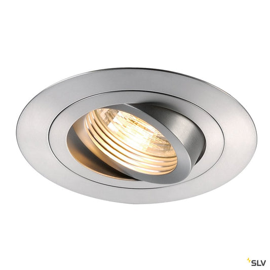 SLV NEW TRIA XL ROUND GU10 Downlight, alu brushed, max. 50W, inkl. Clipfedern