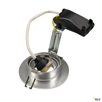 SLV NEW TRIA XL ROUND GU10 Downlight, alu brushed, max. 50W, inkl. Clipfedern