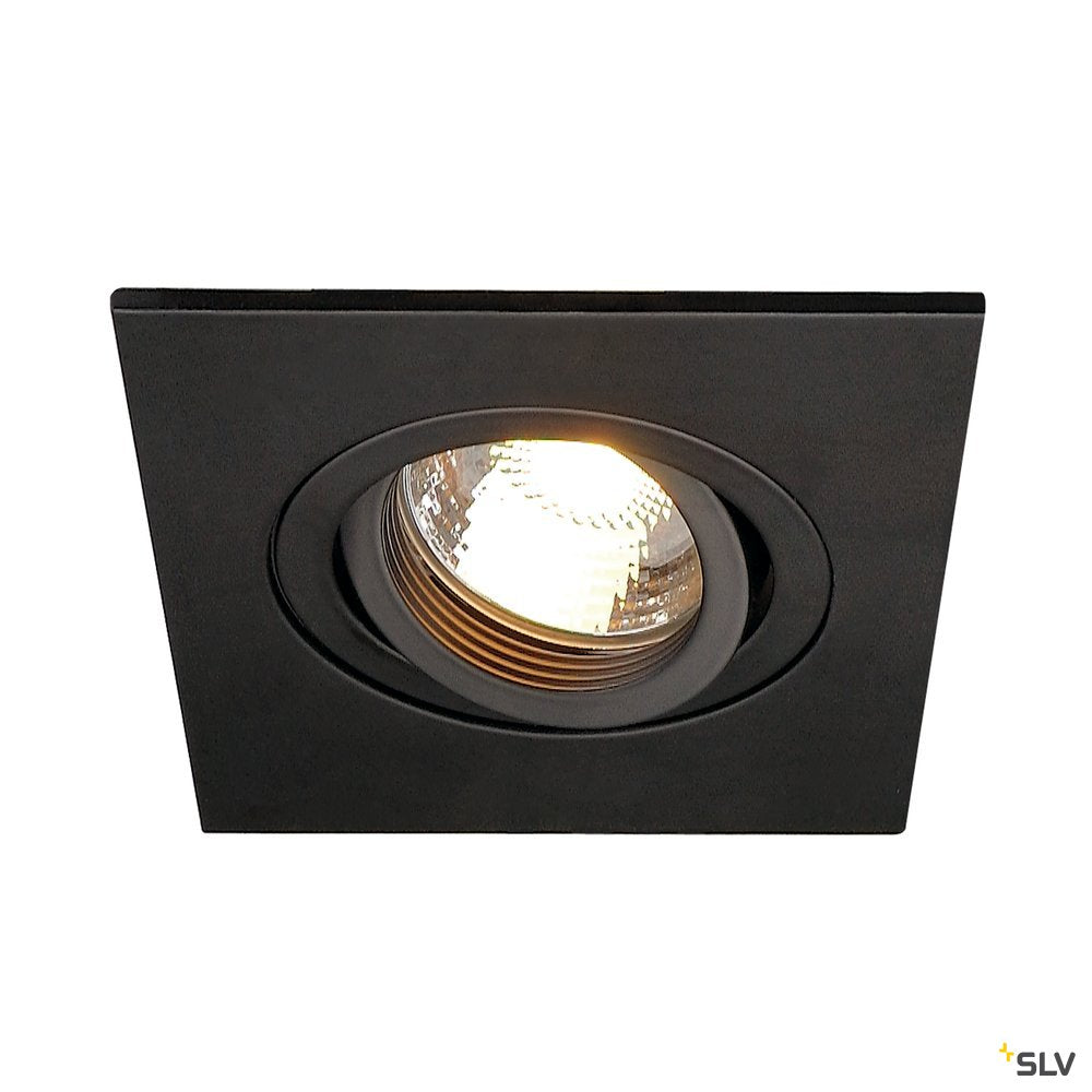 SLV NEW TRIA XL SQUARE GU10 Downlight, mattschwarz, max. 50W, inkl. Clipfedern