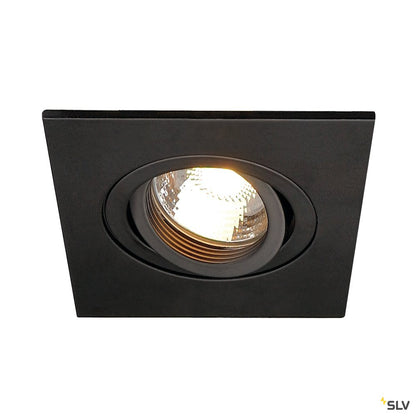 SLV NEW TRIA XL SQUARE GU10 Downlight, mattschwarz, max. 50W, inkl. Clipfedern