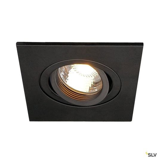 SLV NEW TRIA XL SQUARE GU10 Downlight, mattschwarz, max. 50W, inkl. Clipfedern