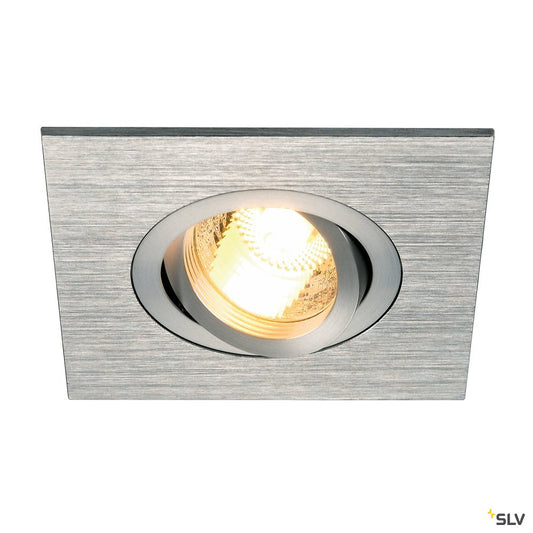SLV NEW TRIA XL SQUARE GU10 Downlight, alu brushed, max. 50W, inkl. Clipfedern