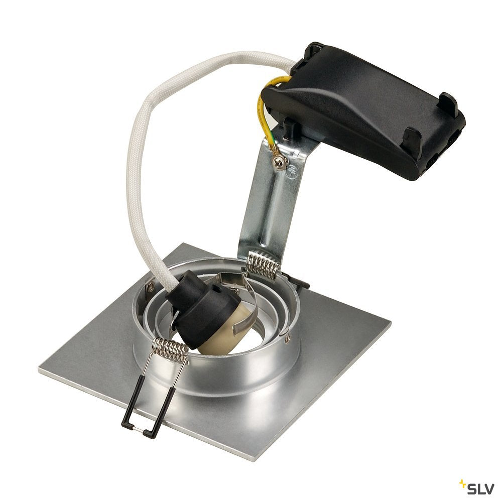 SLV NEW TRIA XL SQUARE GU10 Downlight, alu brushed, max. 50W, inkl. Clipfedern