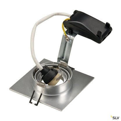 SLV NEW TRIA XL SQUARE GU10 Downlight, alu brushed, max. 50W, inkl. Clipfedern
