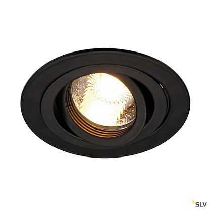 SLV NEW TRIA GU10 ROUND Downlight, mattschwarz, max. 50W, inkl. Clipfedern