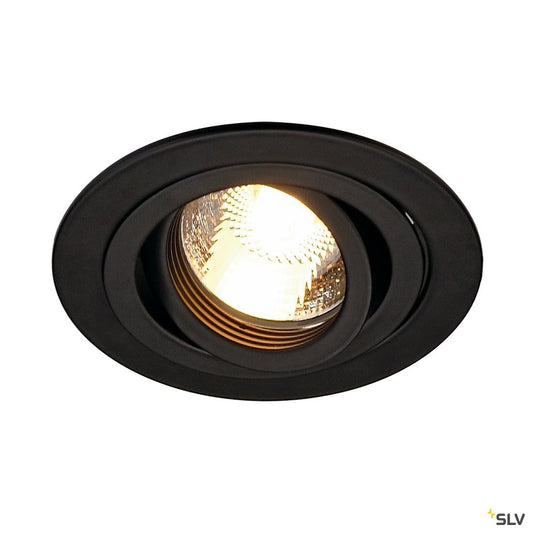 SLV NEW TRIA GU10 ROUND Downlight, mattschwarz, max. 50W, inkl. Clipfedern