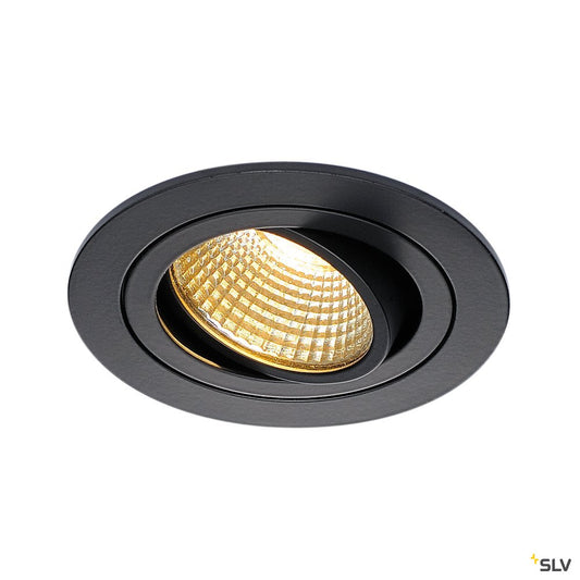 SLV NEW TRIA DL ROUND Set Downlight, mattschwarz, 6W, 38°,2700K,inkl. Treiber,Clipf.
