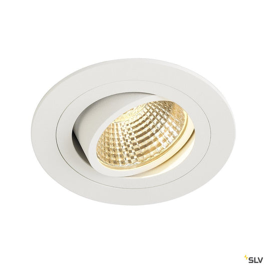 SLV NEW TRIA LED DL ROUND Set, Downlight, mattweiss, 6W, 38°, 2700K, inkl. Treiber, Clipfed.