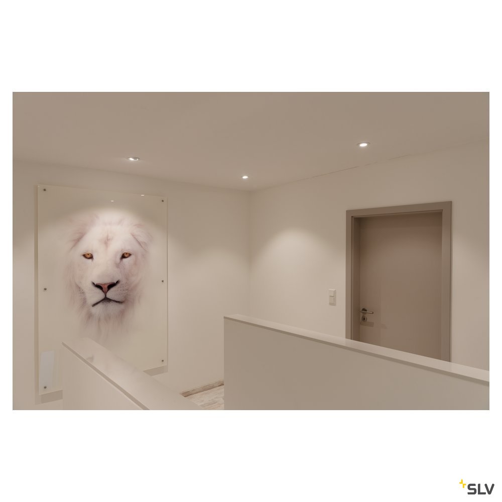 SLV NEW TRIA LED DL ROUND Set, Downlight, mattweiss, 6W, 38°, 2700K, inkl. Treiber, Clipfed.