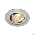 SLV NEW TRIA LED DL ROUND Set, Downlight, alu-brushed,6W,38°, 2700K, inkl. Treiber, Clipfed.